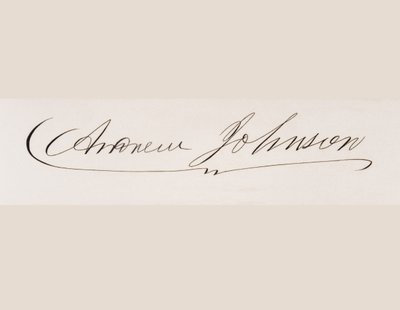 Signature of Andrew Johnson by American School